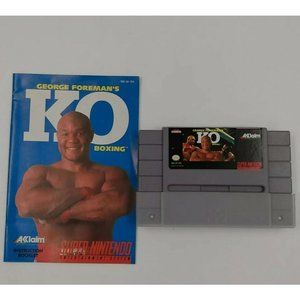 George Foreman's KO Boxing (SNES, 1993) GAME, MANUAL &  PLASTIC PROTECTOR